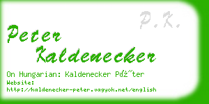 peter kaldenecker business card